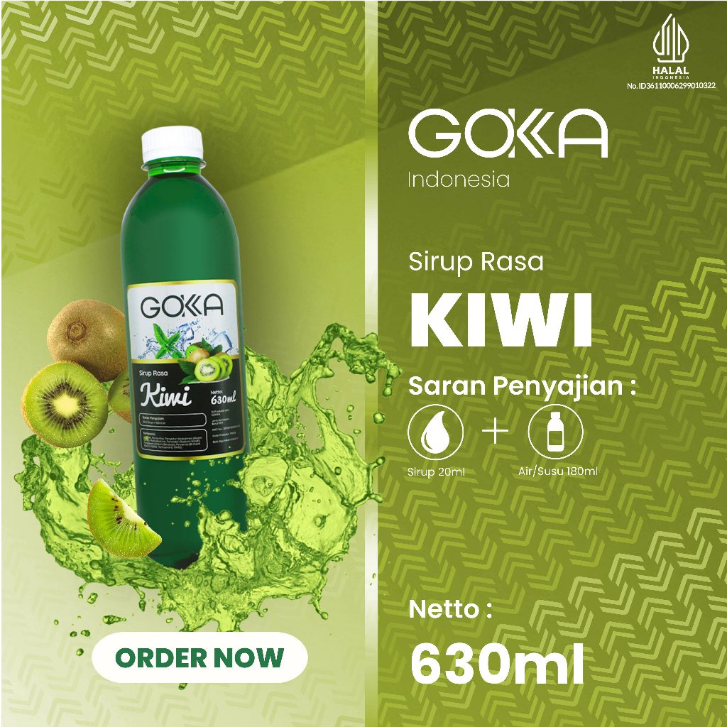 

Minuman Sirup Gokka Rasa Kiwi / Kiwi Syrup Gokka 630ml