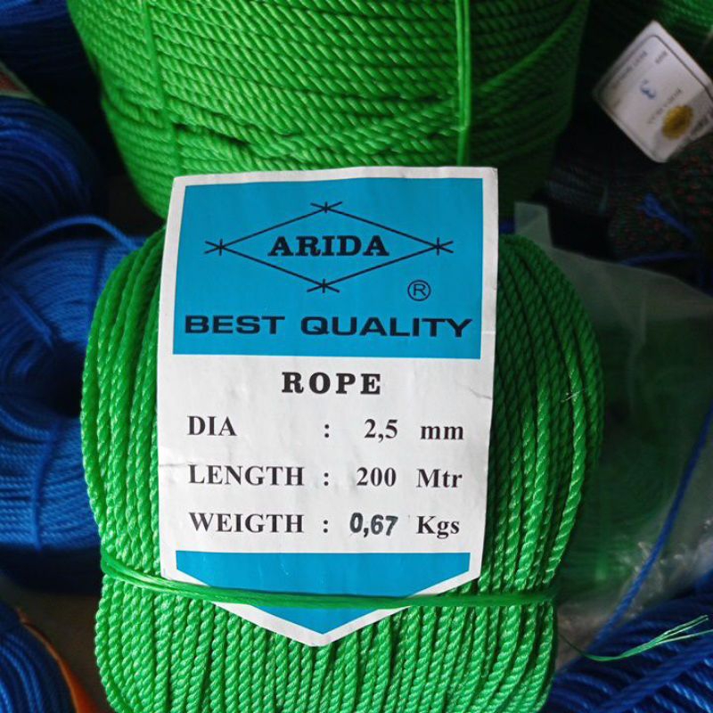 Tali tambang tampar 2,5 mm 200m ARIDA tali tambang kecil