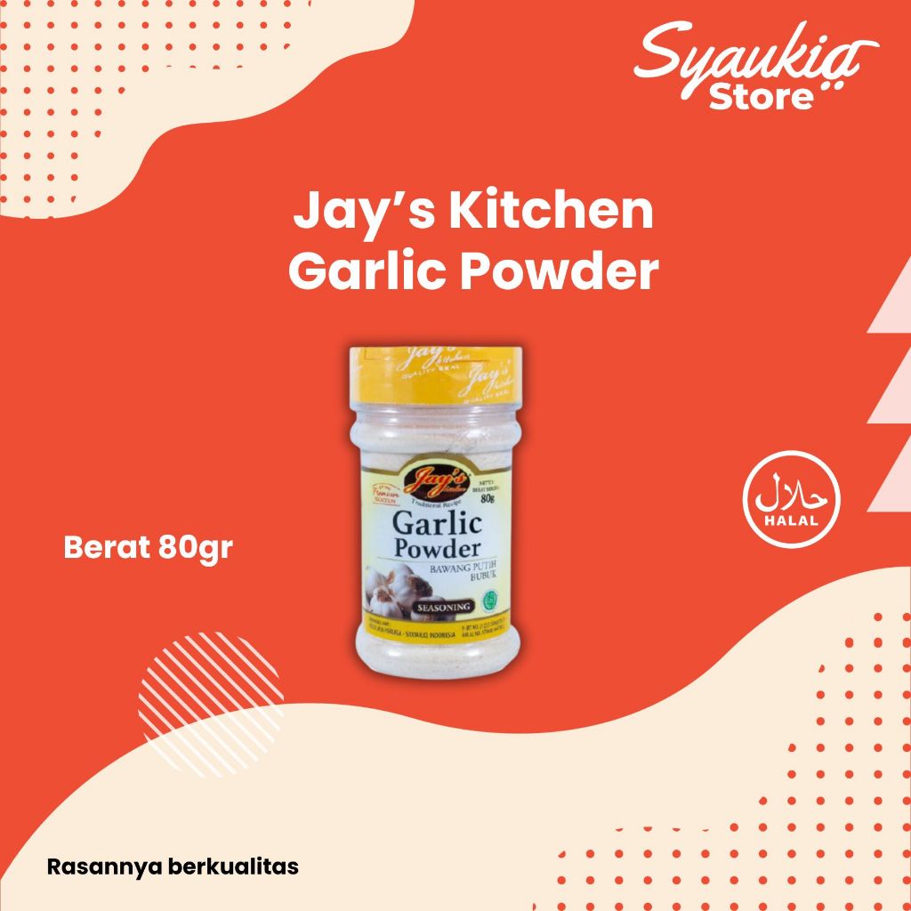

Jays kitchen Garlic Powder Seasoning 80gr (Bawang Putih Bubuk)