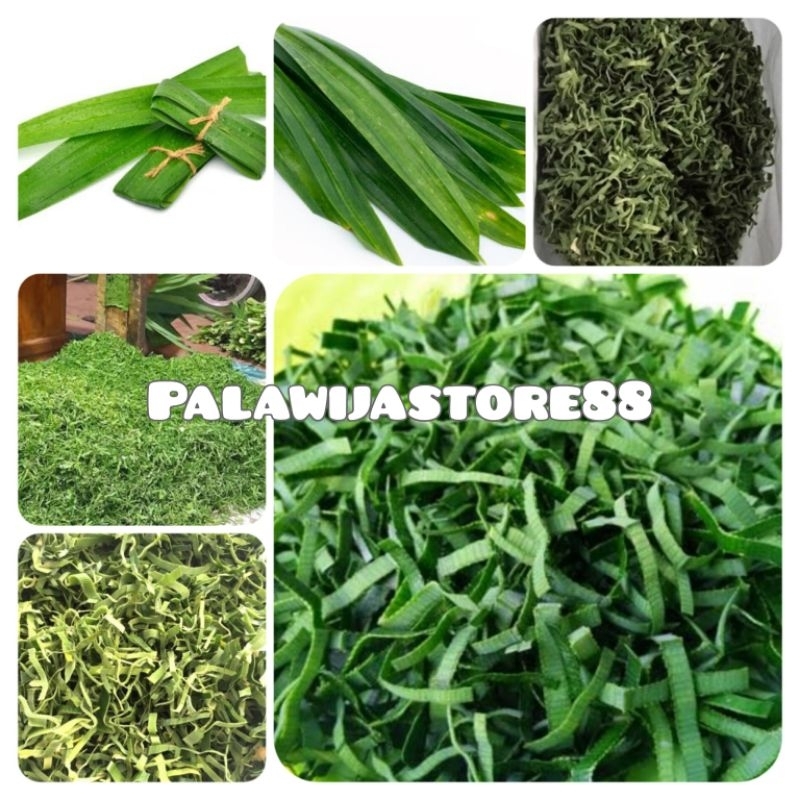 

Rempah daun pandan segar iris organik