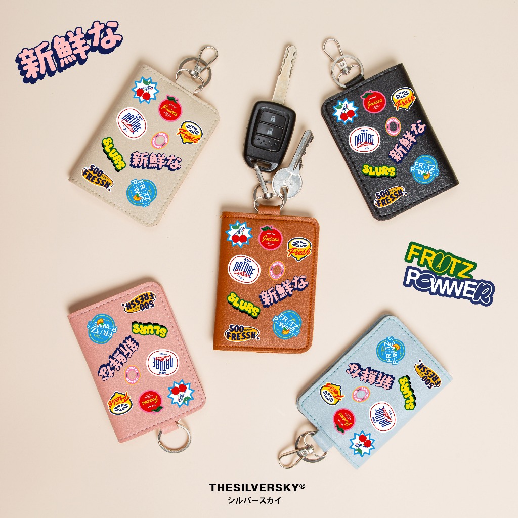 Thesilversky Fruit Keychain Wallet | Dompet Gantungan Kunci Mobil Motor Lipat Premium