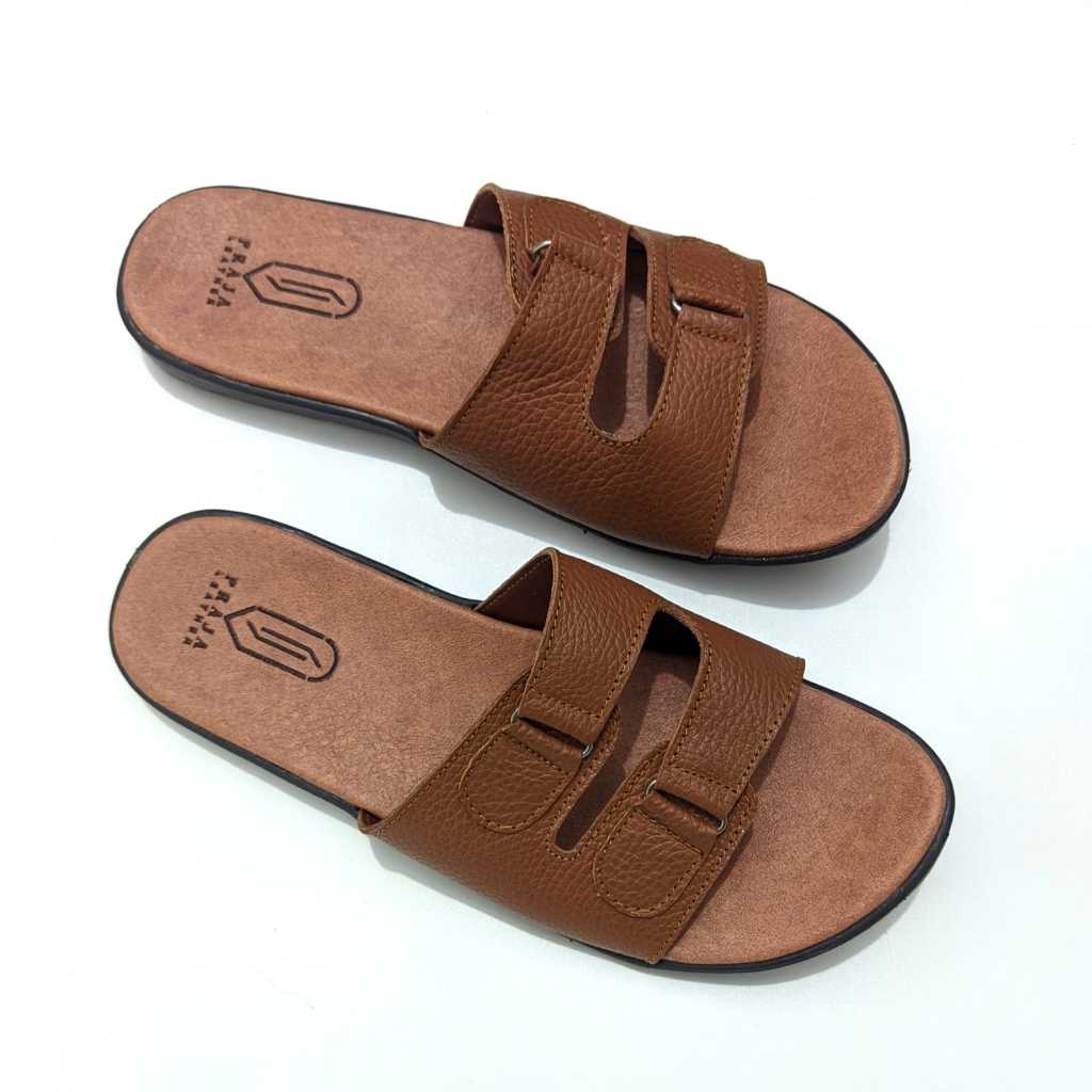 Sandal Sendal Wanita Sandal Papirut Terbaru Sendal Slip Slot Kulit Asli