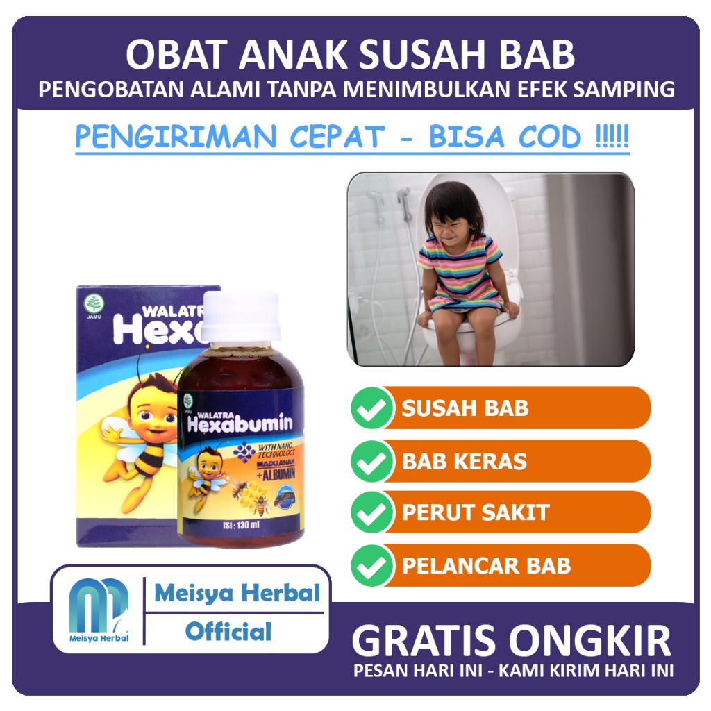 Obat Sembelit Anak 1 2 3 Tahun SUsah BAB Berdarah Pelancar BAB Keras Hexabumin Vitamin Anak Madu Ori
