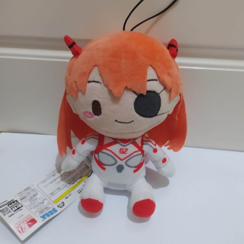 Evangelion 3.0 Asuka Langley Plush Doll White Plug Suit Ver. SEGA Japan Original New Tag