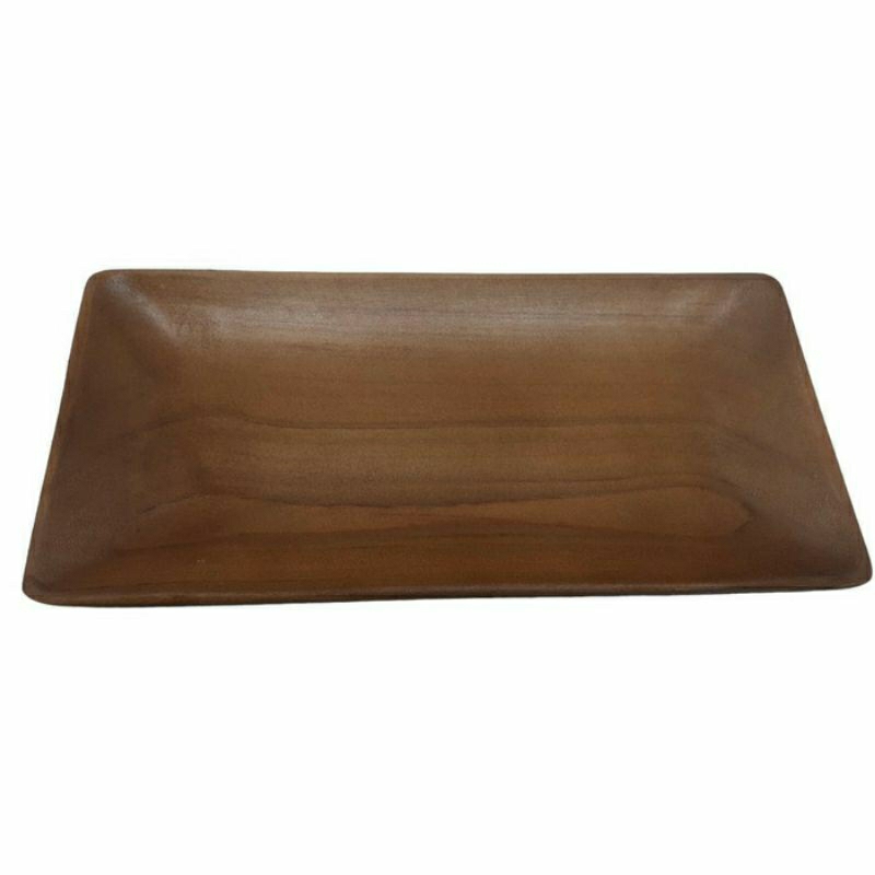 piring kayu persegi panjang besar