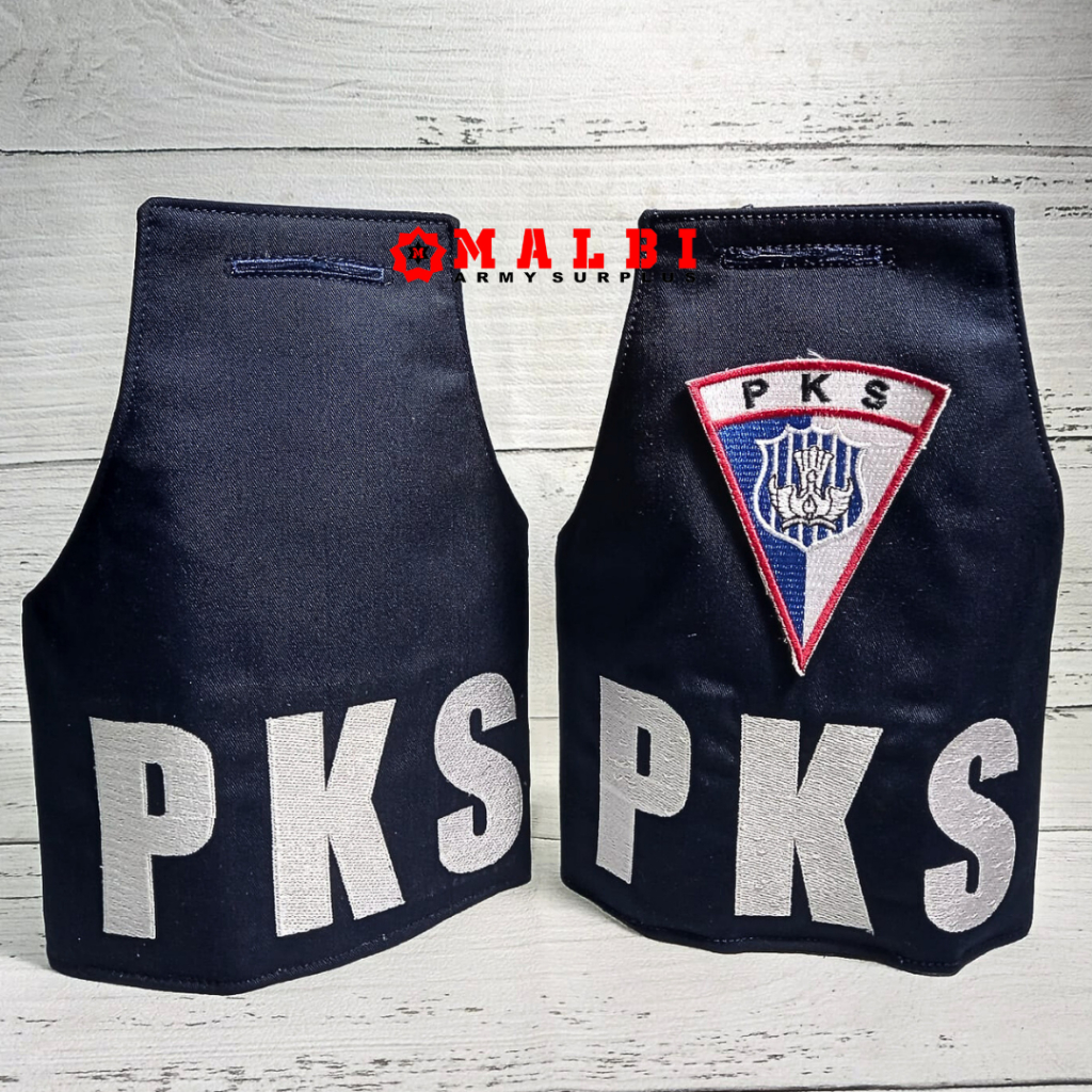 Ban Lengan PKS Patroli Keamanan Sekolah Kain Halus Full Bordir Biru Dongker