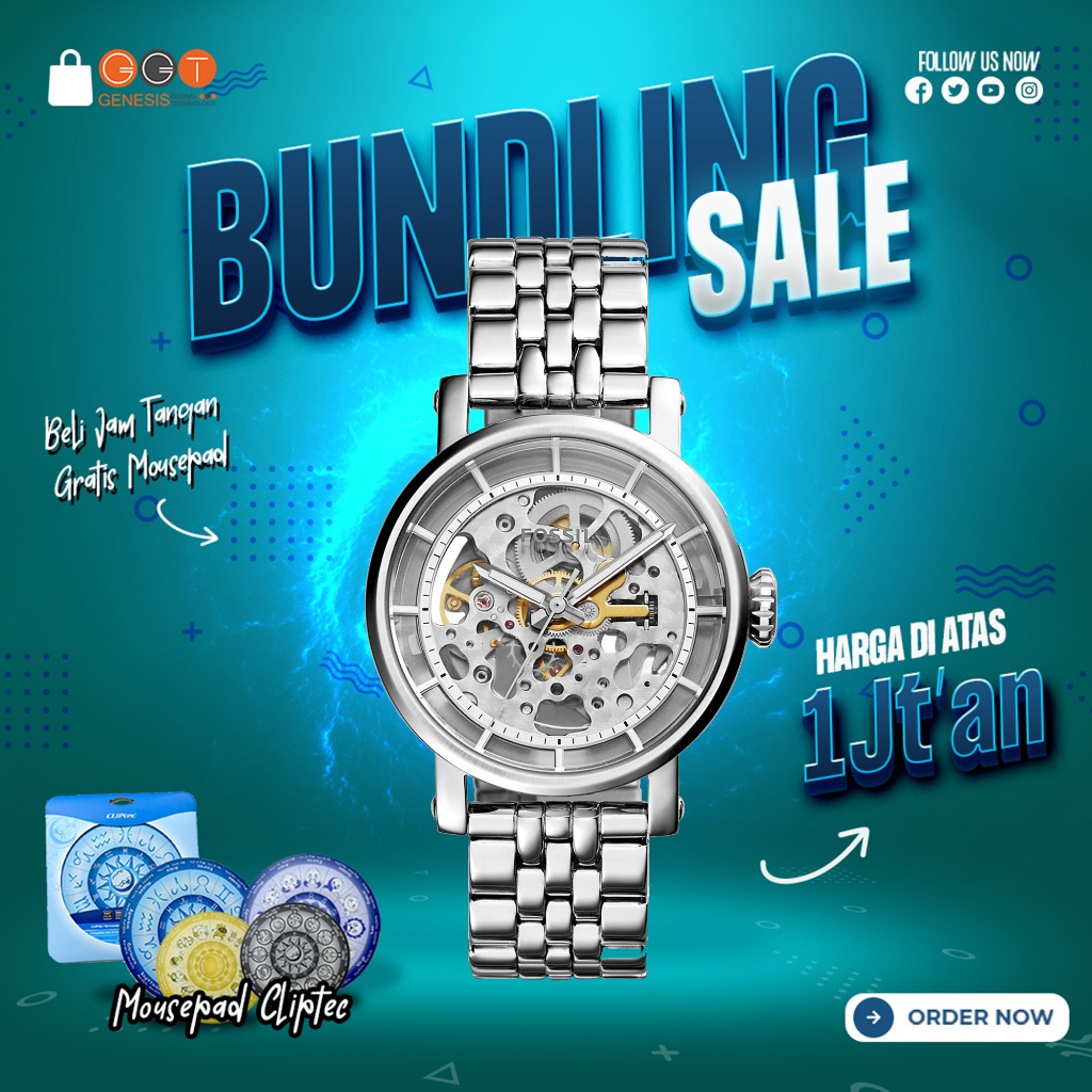 [DAPATKAN HADIAH] Jam Tangan  Wanita Fos sil ME3067 Ladies Original Boyfriend Automatic Silver Skele