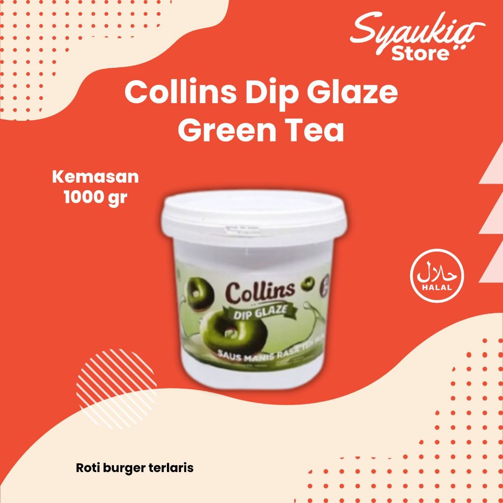 

Collins Dip Glaze Green Tea 1KG Saus Manis Rasa Teh Hijau