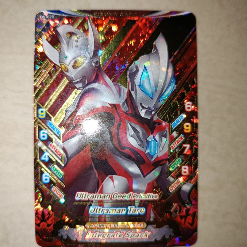 kartu Ultraman fusion fight. ver2 kizuna card geed primitive dan Ultraman taro