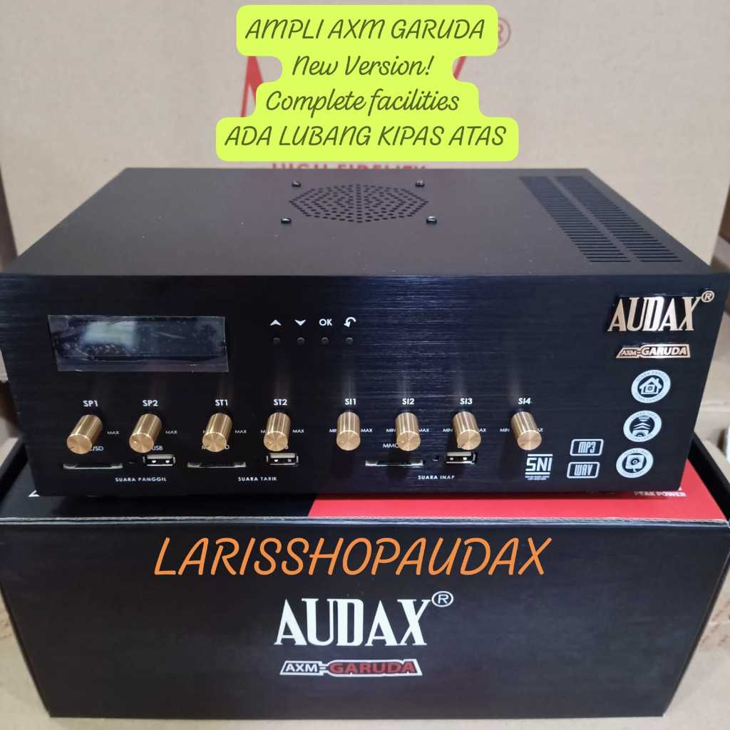 AMPLI AUDAX AXM GARUDA VERSI TERBARU AMPLIFIER WALET 3 PLAYER 8 CHANNEL ORIGINAL