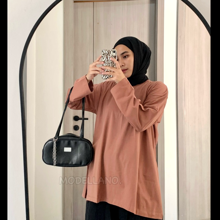 Top bangetFf4F9 KAOS POLOS OVERSIZED LORA TOP LONG SLEEVE LENGAN PANJANG COTTON COMBED BIGSIZE JUMBO