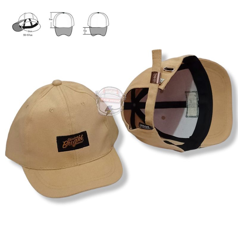 Topi Distro Visor Pendek shining bright cream