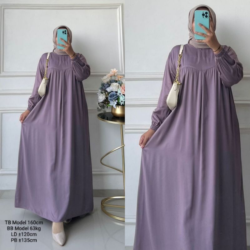 Alisha Dress | Dress Rayon Twill | Gamis Rayon Twill | Gamis Polos | Dress Polos | Gamis Jumbo Rayon