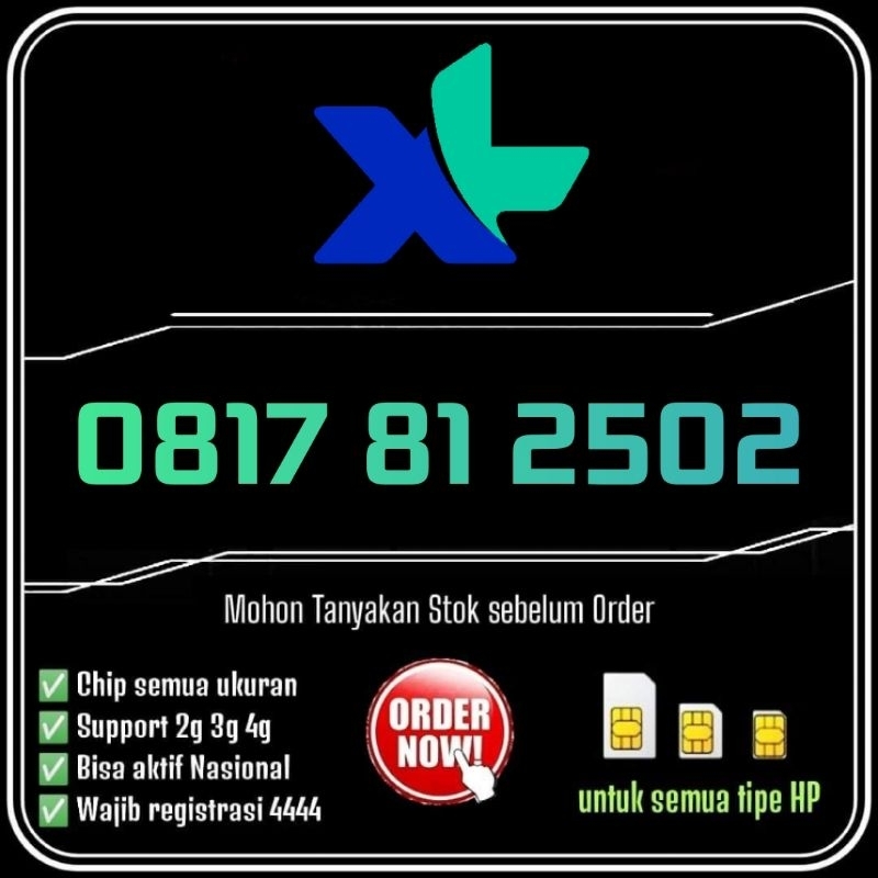 Kartu Perdana Nomor Cantik XL 10 Digit Angka