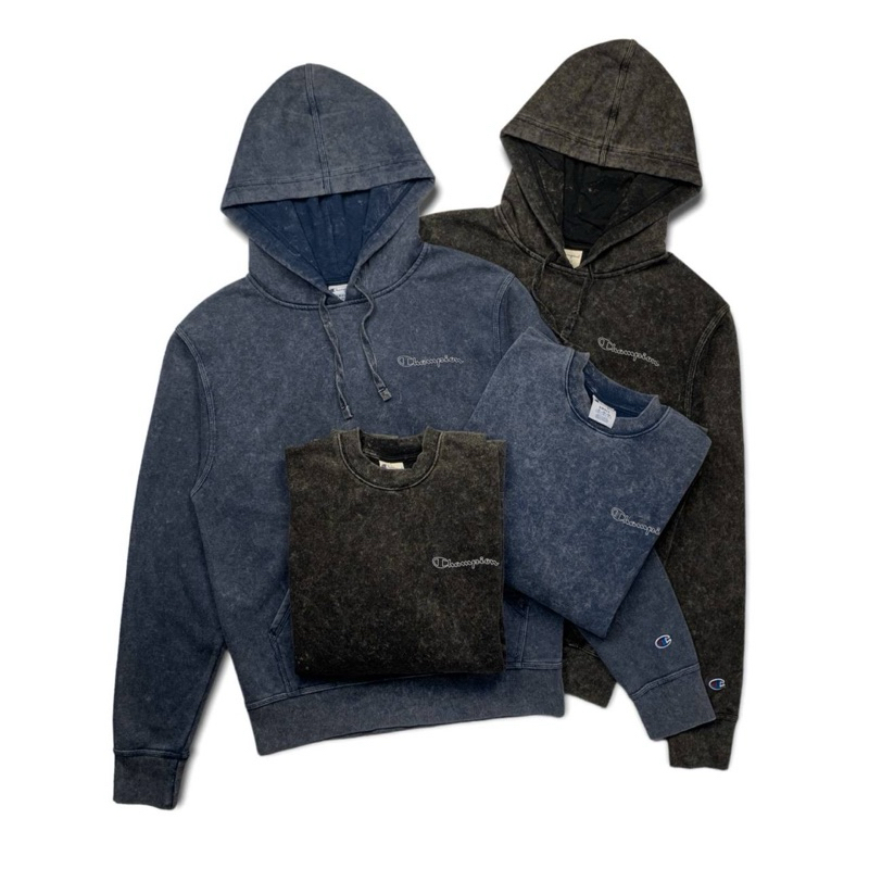 CHAMPION ACID WASH HOODIE & CREWNECK