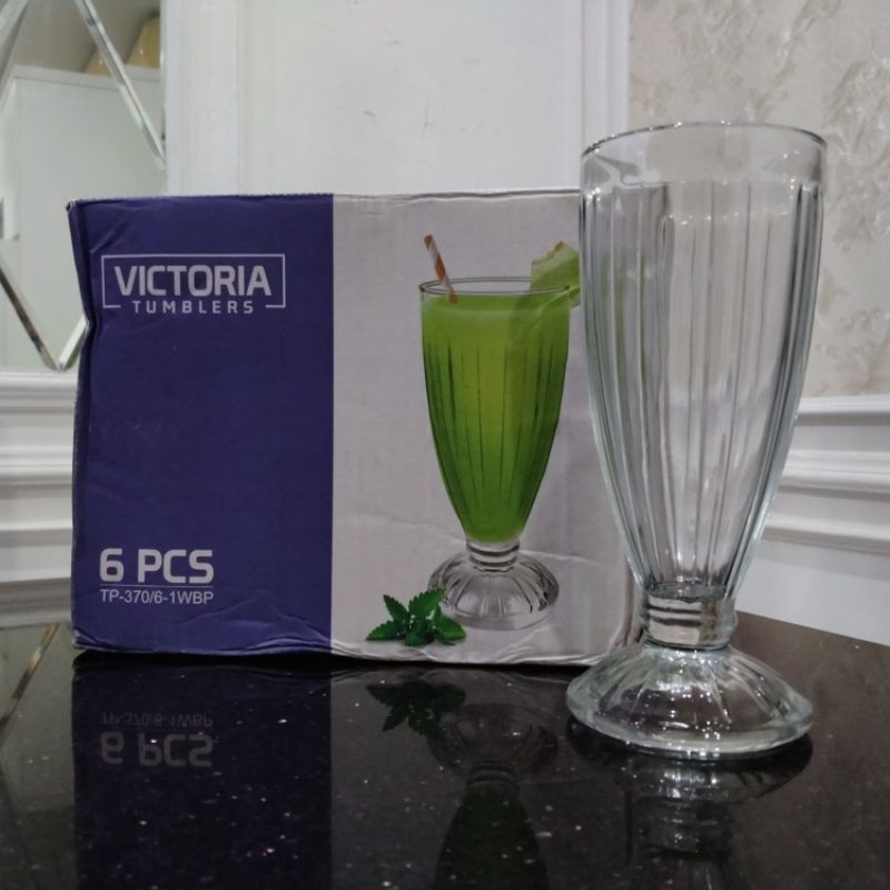 Gelas Juice Kaca Kedaung TP370 Set Isi 6 Pcs | Gelas Jus Alpukat | Gelas Jus Besar