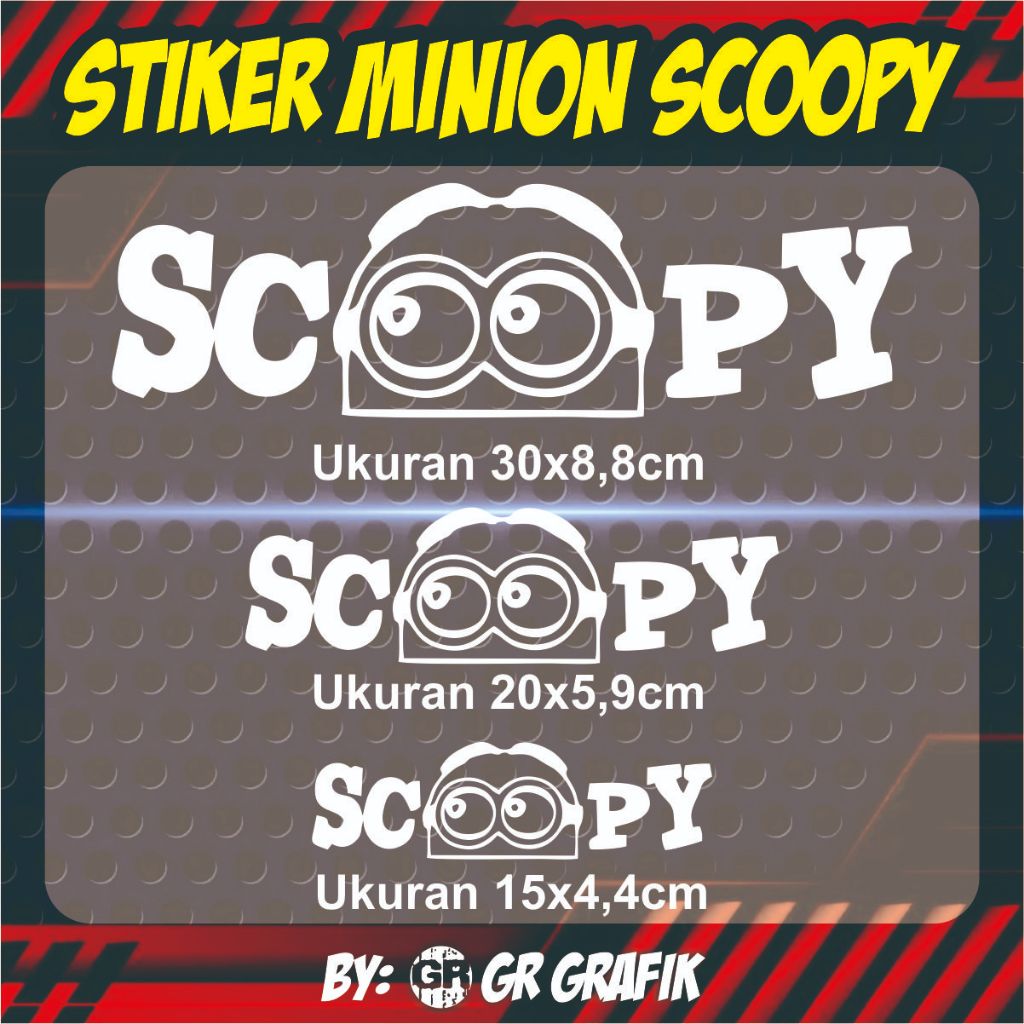 stiker minion scoopy murah tanpa minimal pembelian