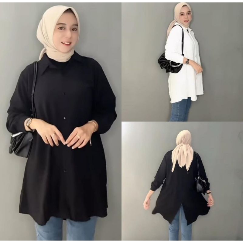 Tunik belah belakang airflow#kancing belakang