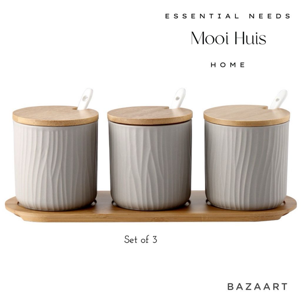 MOOI IRIS Toples Bumbu Keramik/Toples Bumbu Dapur/Toples Bumbu Set Aesthetic/Set Toples Bumbu/Wadah 