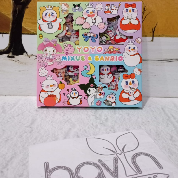 

NGQX3675 STOK SIAP 【COD Sticker Waterproof Sticker Momo Dapat Box Isi 100 Lembar STICKER AIR