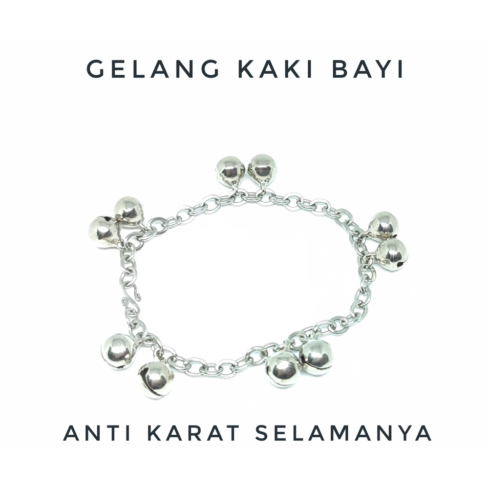 ➼➳✿✯ Gelang Kaki bayi Monel Gelang kerincingan bayi Kalung Monel Gelang Kaki Monel Baja Putih Anak