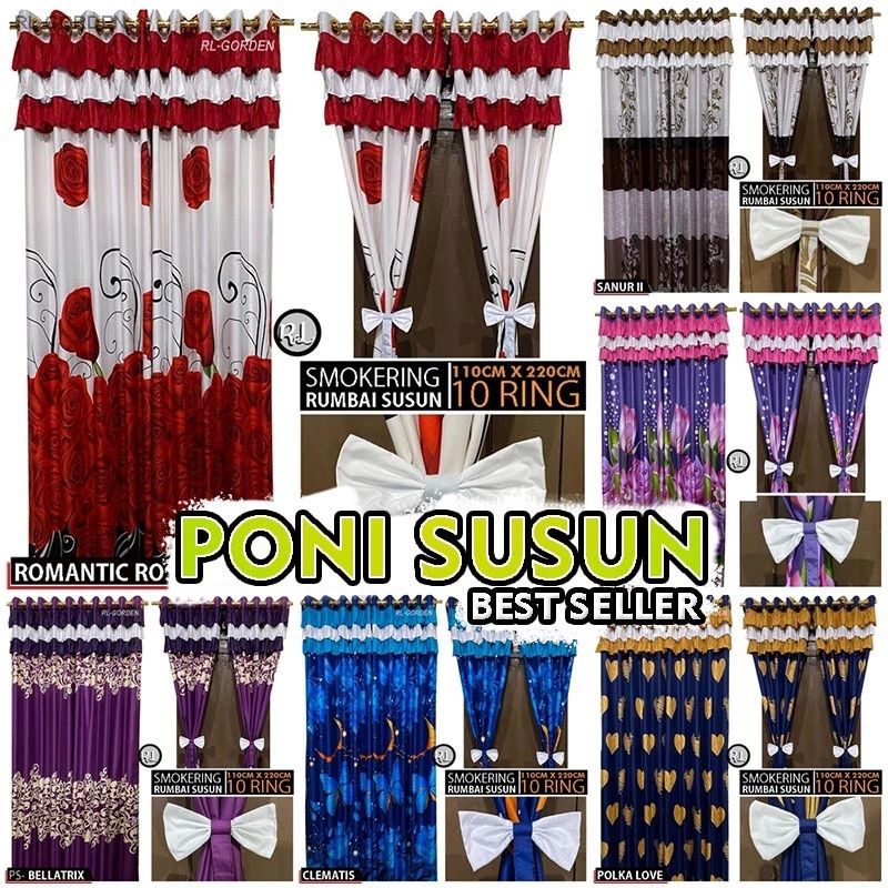 Gorden Smokering susun pita poni motif best seller
