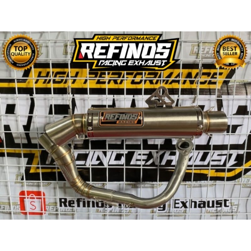 Knalpot Refinos Fullsistem Inlet 50 mm Stainless Leher Kolong Atas Ngacung Pnp Motor Beat Vario 110 