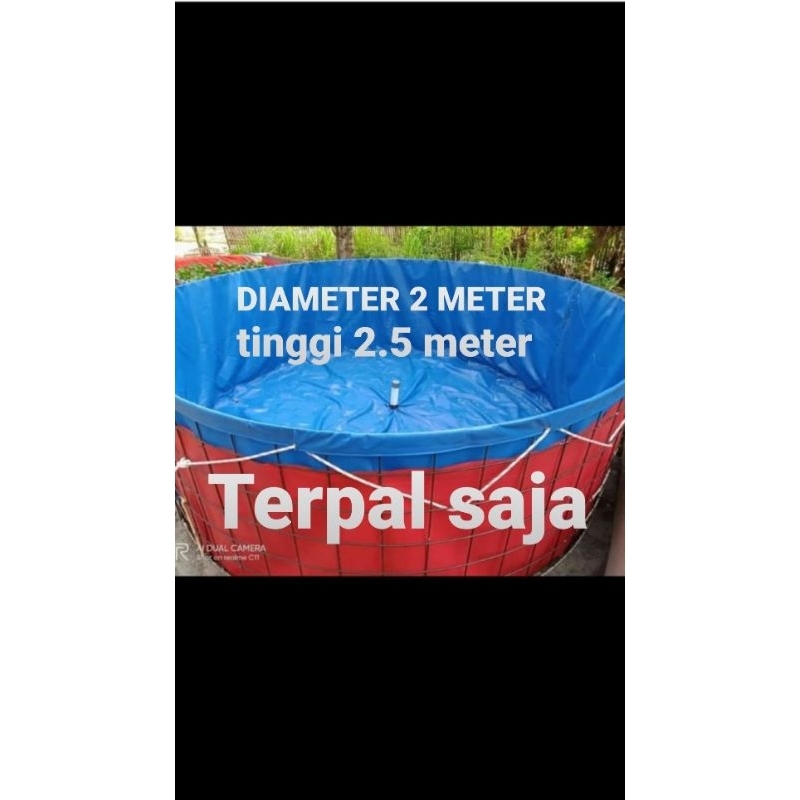 Terpal kolam bulat diameter 2,5 meter tinggi 2 meter  bahan semikaret orchid