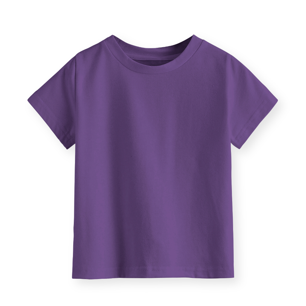 Kaos Polos Anak Laki-laki dan Perempuan Unisex Lengan Pendek 1-12 Tahun Warna Ungu Tua