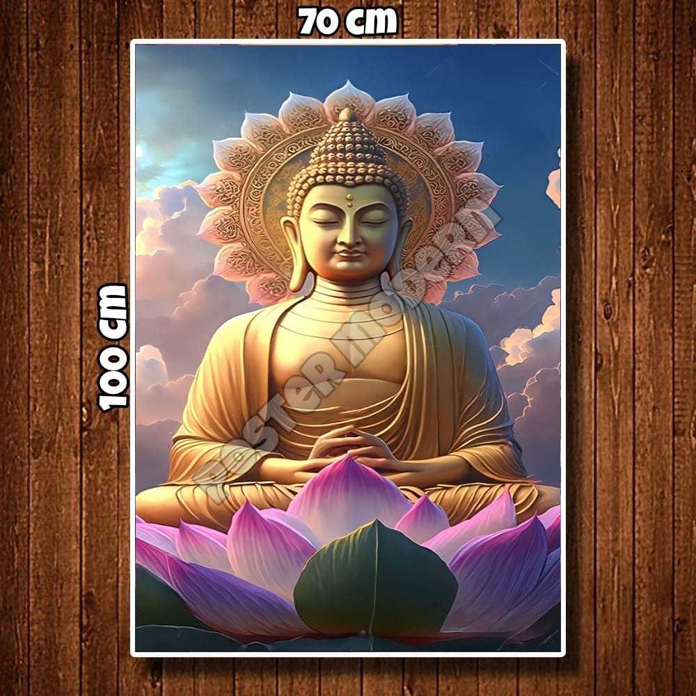 Walldecor Poster Buddha Art Ukuran Xtra Besar Code39 / Hiasan Dinding Tempel Tembok / Hiasan Dinding