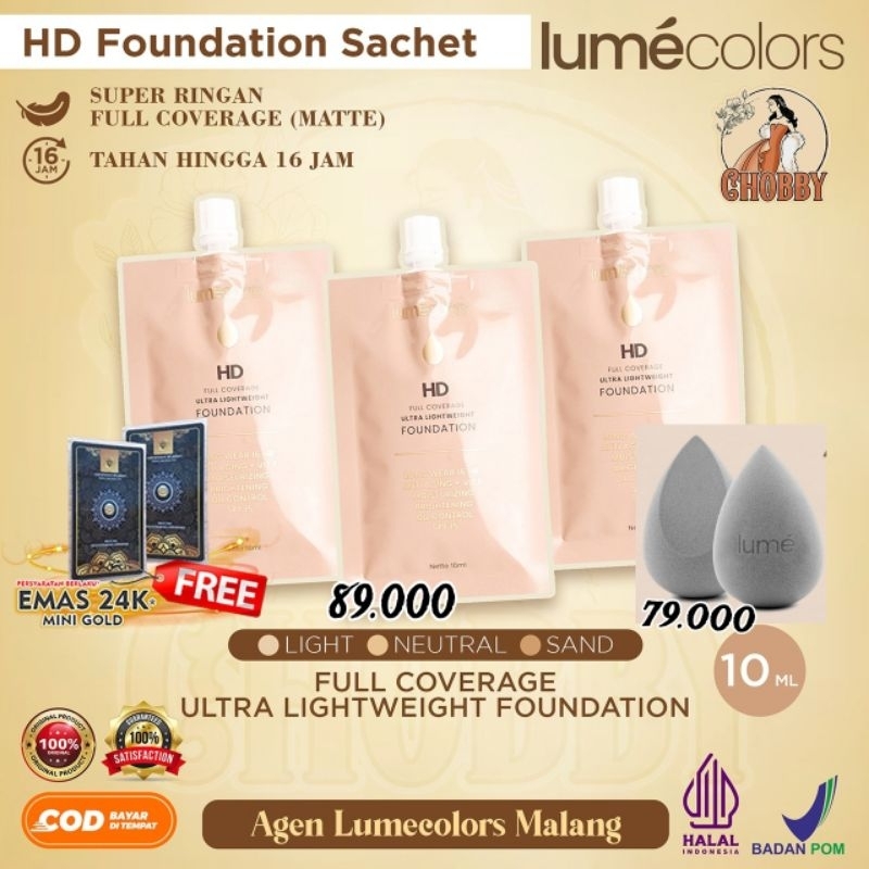 Agen Lumecolors- FOUNDATION  SASET LUMECOLORS HD FULL COVERAGE