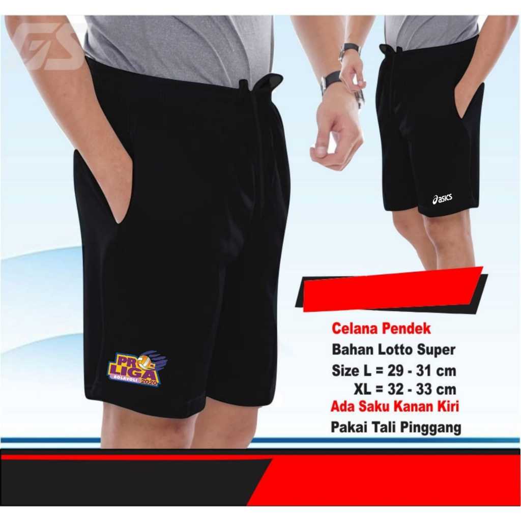 Celana Pendek Olahraga Voli Proliga ASC Motif Sablon Printing DTF Bahan Halus Tebal Tidak Ketat