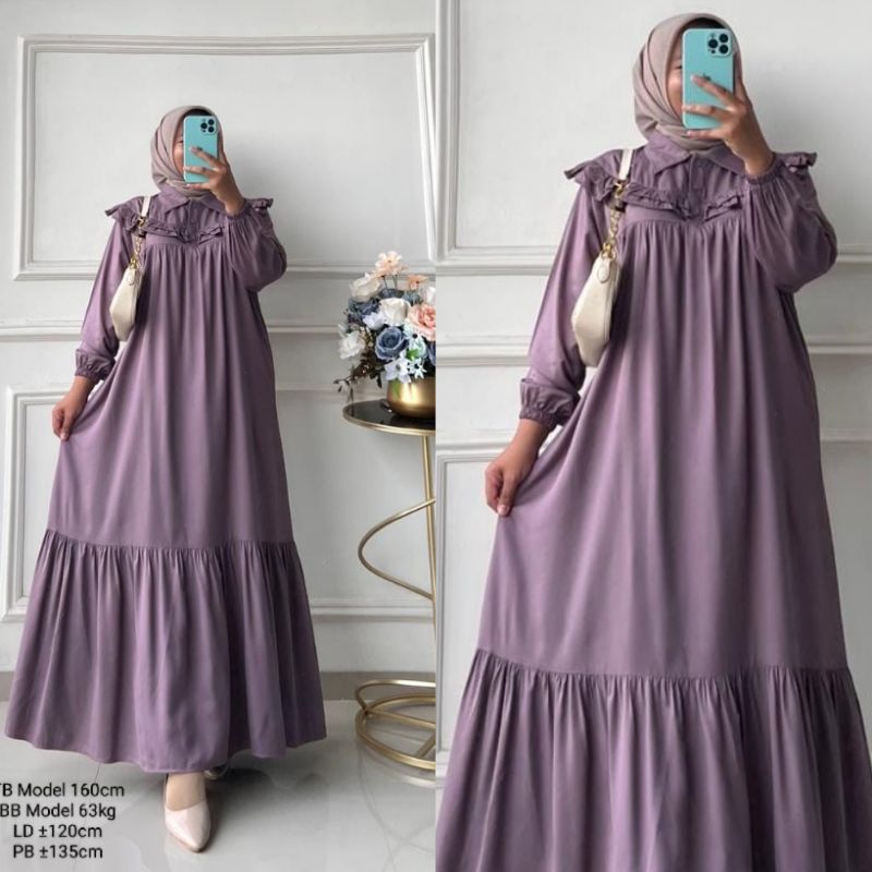 Maudy Dress Rayon Twill | Gamis Rayon Twill | Dress Rayon Twill | Gamis Polos