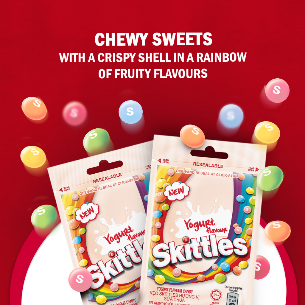 

RB SKITTLES YOGURT FLAVOR CANDY 40 GRAM PERMEN SKITTLE IMPORT