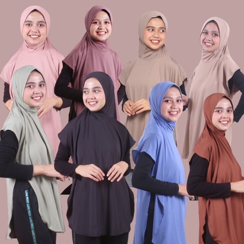 Hijab Rompi Instan Jersey Sporty