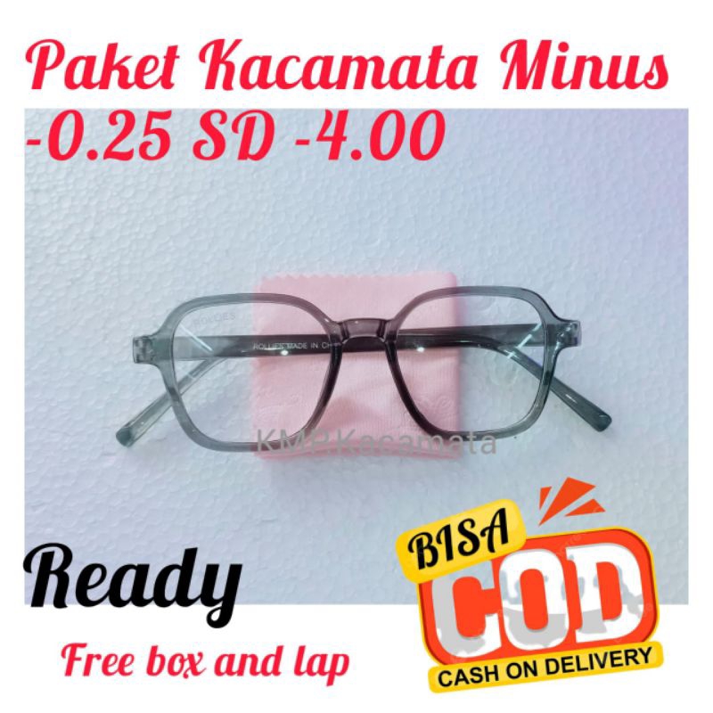 Paket Kacamata Minus  -0.50 SD -4.00 Kacamata Minus Pria dan Wanita