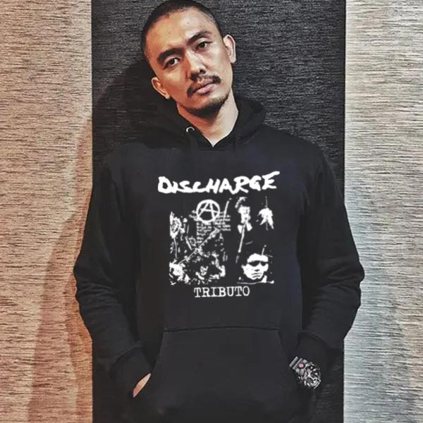 Jaket Hoodie Discharge Tributo Hoodie Jumper Bahan Cotton Fleece