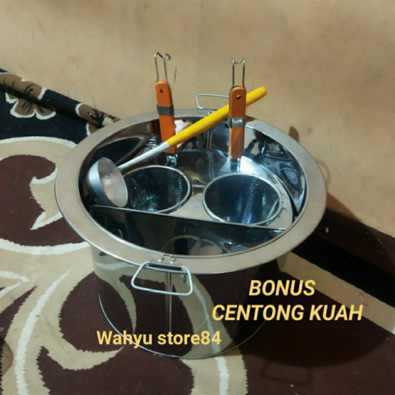 TONG MIE AYAM/PANCI MIE AYAM BAKSO STAINLESS STEEL/DANDANG MIE KOCOK/DANDANG BULAT 2 LUBANG
