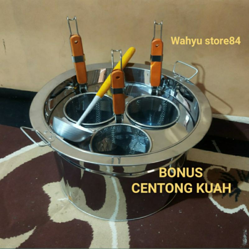 Panci Mie Ayam Bakso/Dandang Mie Kocok/Buleng 3 Lubang/Dandang Bulat