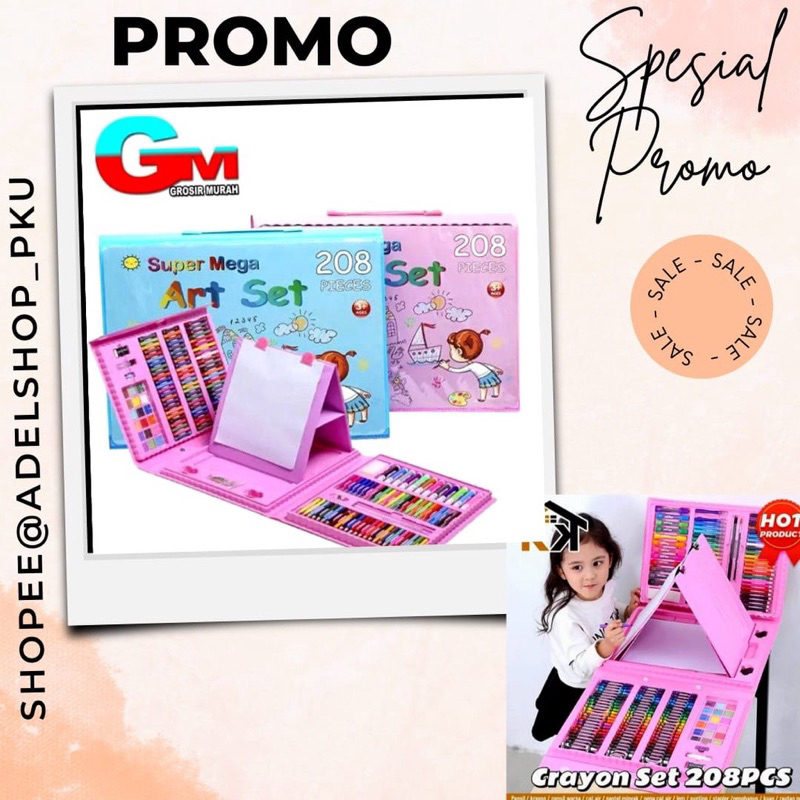 VIRAL CRAYON SET 208 Pensil Warna Crayon Set 208 Pcs Crayon Mewarnai 208 Warna Pensil Krayon Alat Me