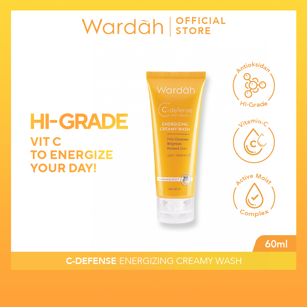 WARDAH C-Defense Energizing Creamy Wash / C Defense Energizing Facial Wash 60ml