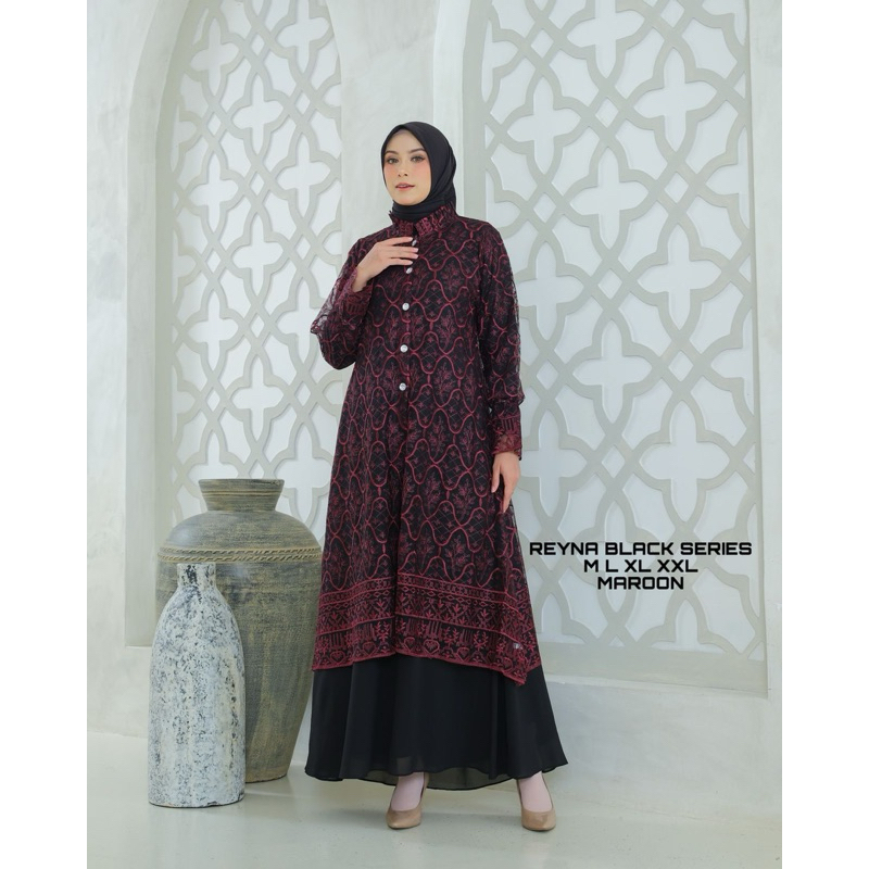Realpitc Original Reyna Dress / Gamis Reyna Black Series / Gamis Modern / Dress Mewah / Dress / Dres