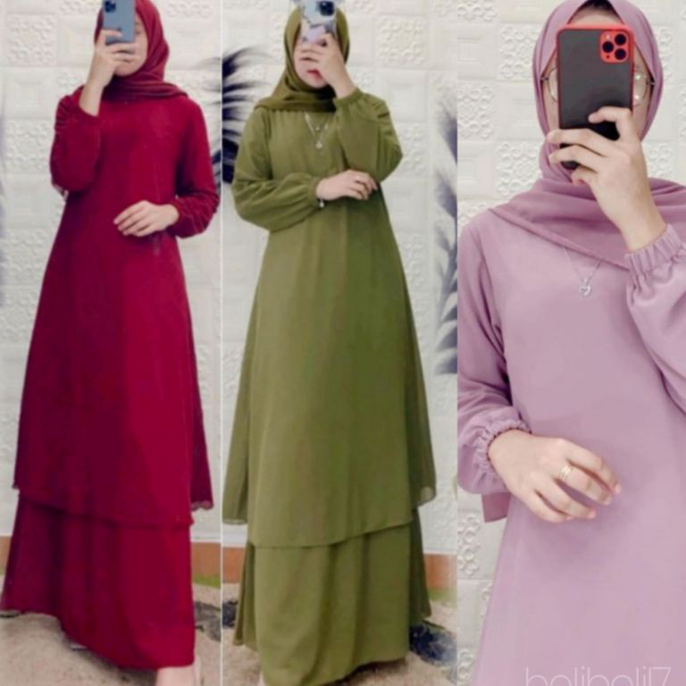 SALEE.. GAMIS MALAYSIA / GAMIS MELAYU REMAJA |GAMIS TERBARU 2021| GAMIS CERUTY POLOS  BABYDOLL PREMI