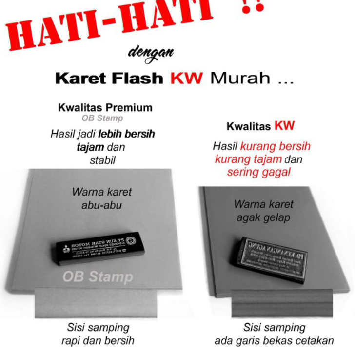 

Harga Termurah Karet Stempel Flash 33cm x 15cm x 7mm