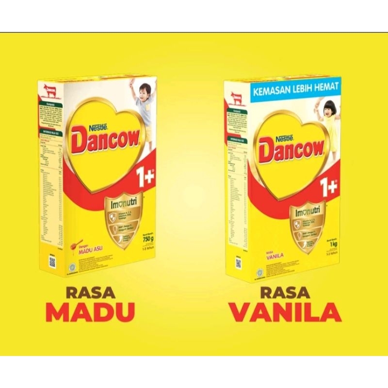 Nestle Dancow 1+ 3+ 5+ dengan Susu pertumbuhan Rasa Vanila dan Madu box 1000g