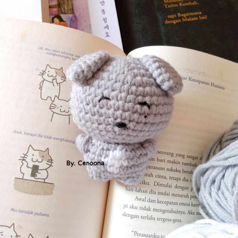 (0038) Doll Seventeen Dokyeom DK Grey Dog Rajut Amigurumi