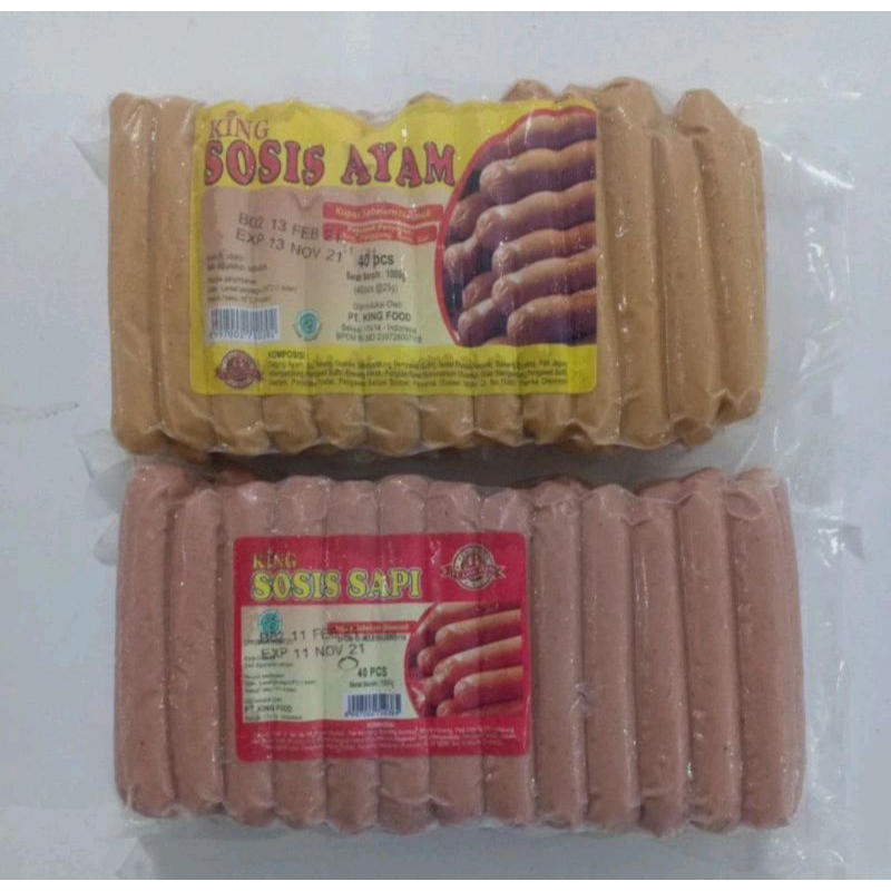 

KING FOOD SOSIS AYAM SAPI 1 KG ISI 40