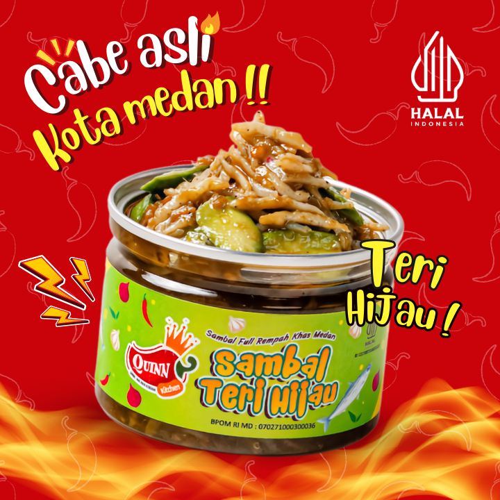 

QUINN of Spicy Teri Hijau Pete 150g - Sambal Pedas by Kitchen Medan