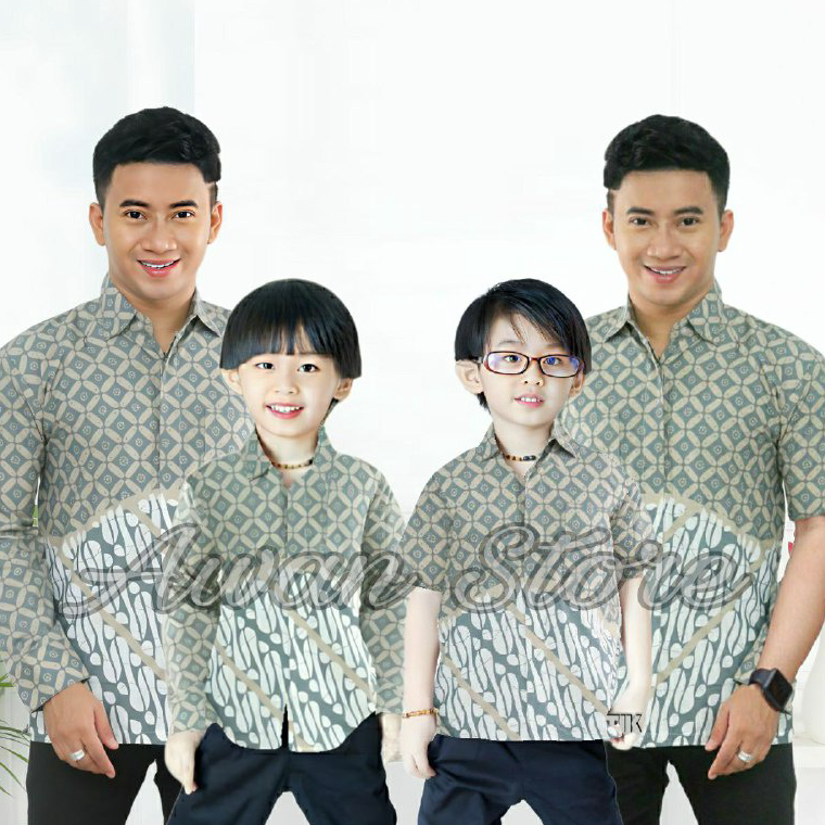 Semuanya baru TERBARU Couple sweet | Batik Kawung Hijau Sage | couple batik ayah dan Batik anak cowo