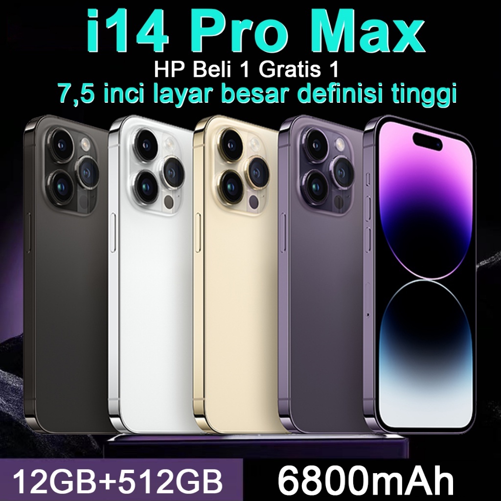 bisa cod give way 【Bisa COD】hp murah i14 Pro Max 5G WIFI Ponsel Baru Jaminan Kualitas RAM 12GB ROM 5